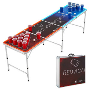 Juskys Beer Pong stôl Red vs. Blue s LED