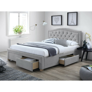 Signal Čalúnená posteľ ELECTRA 160 x 200 cm farba šedá/dub