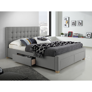 Eshopist Čalúnená posteľ LINCOLN 160 x 200 cm farba šedá / dub 