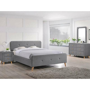 Eshopist Čalúnená posteľ MALMO 140 x 200 cm farba šedá / dub 
