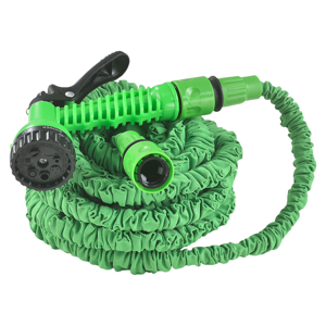 Juskys Flexibilná záhradná hadica Aqua 15m s multifunkcionálnou hlavicou zelená