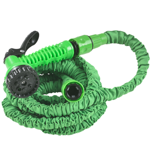 Juskys Flexibilná záhradná hadica Aqua 7,5m s multifunkcionálnou hlavicou zelená