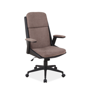 Eshopist Kancelárska stolička Q-333 hnedý materiál/čierna eko koža 