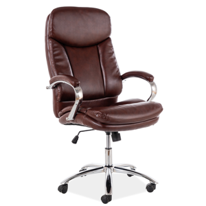 Eshopist Kancelárska stolička Q-382 hnedá eko koža 