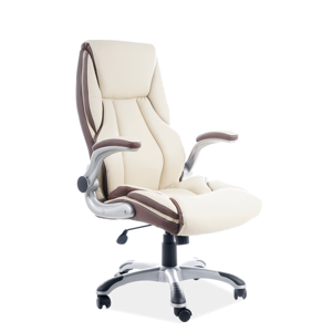 Eshopist Kancelárska stolička Q-389 krémová/hnedá eko koža 