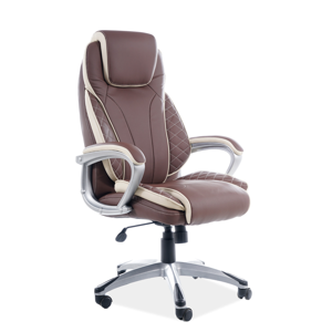Eshopist Kancelárska stolička Q-391 hnedá/krémová eko koža 
