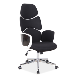 Eshopist Kancelárska stolička Q-888 čierny materiál/biely rám 