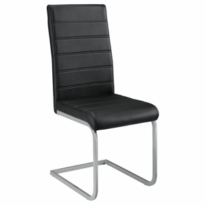 Juskys Konzolová stolička Vegas sada 4 kusov zo syntetickej kože v čiernej farbe