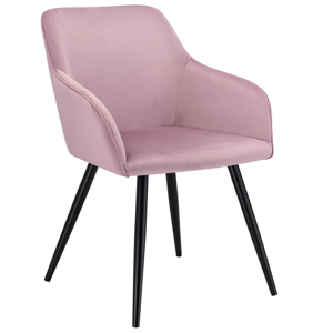 Juskys Lounge stolička Tarje so zamatovým poťahom v staroružovej farbe