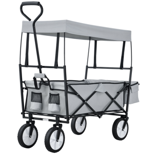 Juskys Skladací vozík s odnímateľnou strechou a taškou sivý
