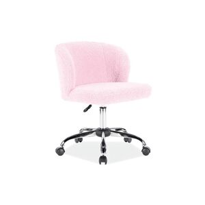Signal Kancelárska stolička Dolly ružová z ovčej vlny