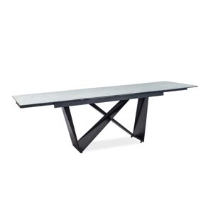 Signal Stôl CAVALLI II keramický biely mramor/ čierny matný 160(240)X90