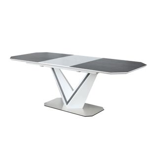 Signal Stôl VALERIO CERAMIC sivý / biely mat 160(220)X90